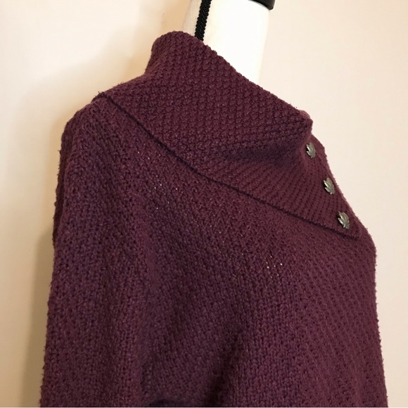 {SOLD} Gorgeous Coldwater Creek Cowl Neck Turtleneck Knit Sweater Leaves Buttons - Picture 10 of 15